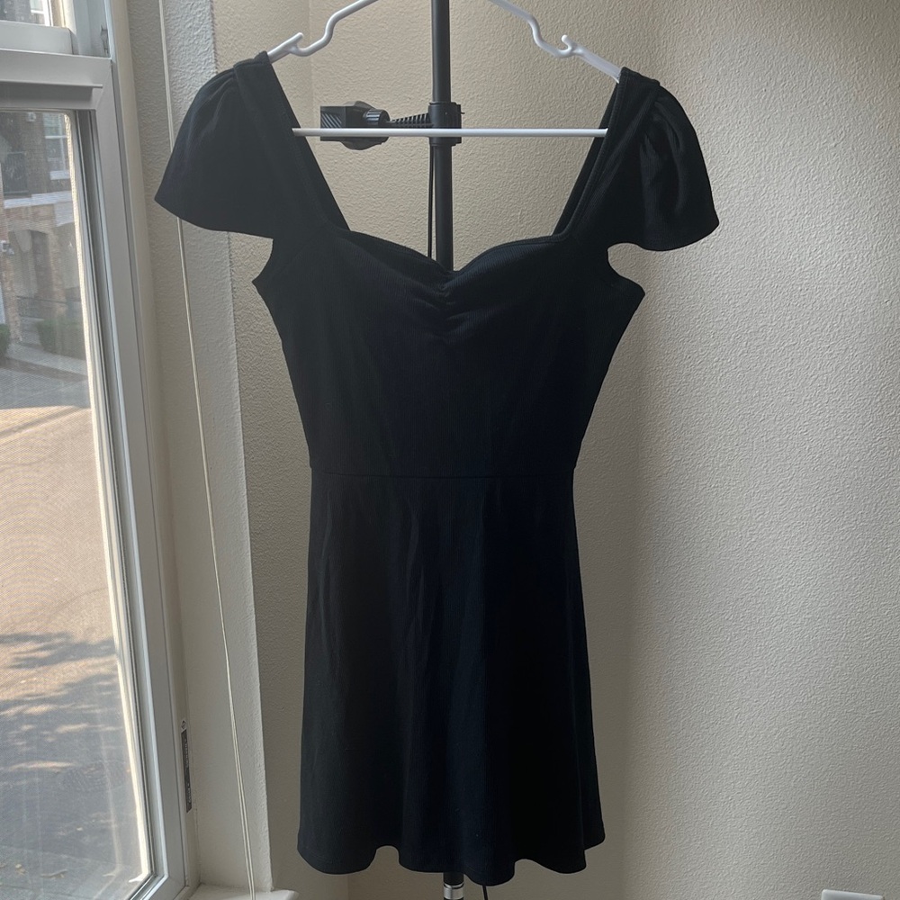 Black Wild Fabel fit and flare cap sleeve dress